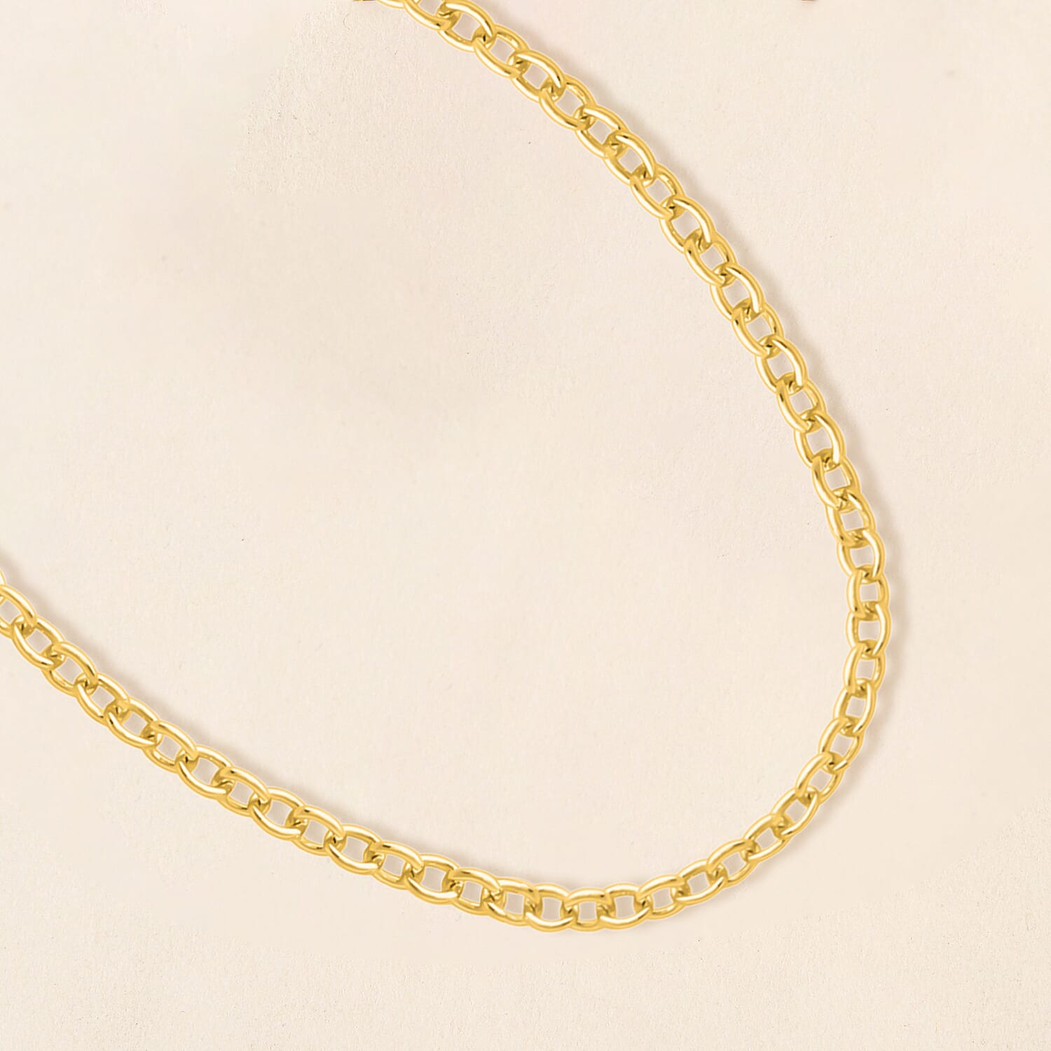 Hatton Garden Close Out  18K Yellow Gold Trace Necklace (Size 18) with Spring Ring Clasp 2.60 gms