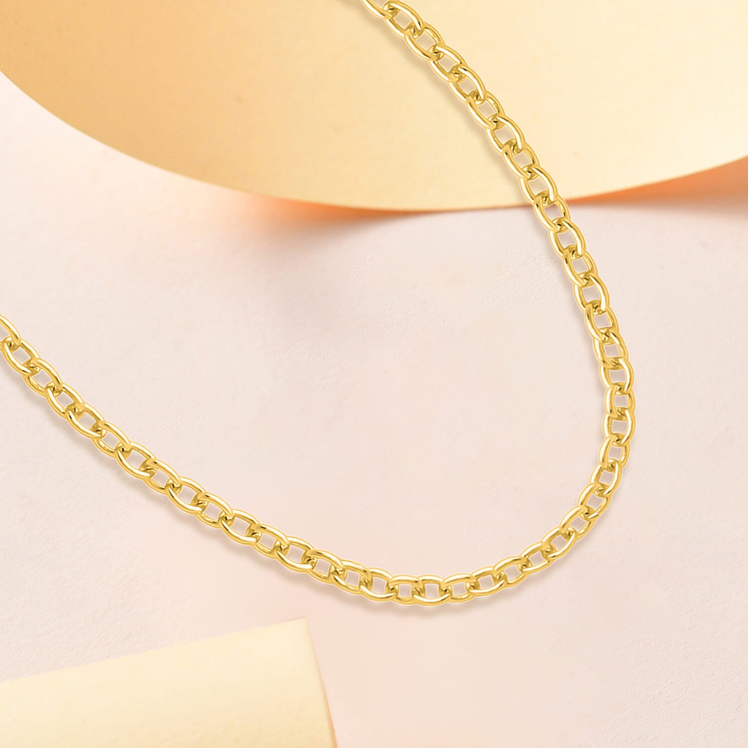 Hatton Garden Close Out  18K Yellow Gold Trace Necklace (Size 18) with Spring Ring Clasp 2.60 gms