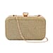 DOD - White Austrian Crystal Studded Clutch Bag with Long Chain Strap -Golden