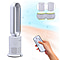 5 in 1 Electric Bladeless Heater/Fan with Remote Control  White and Silver