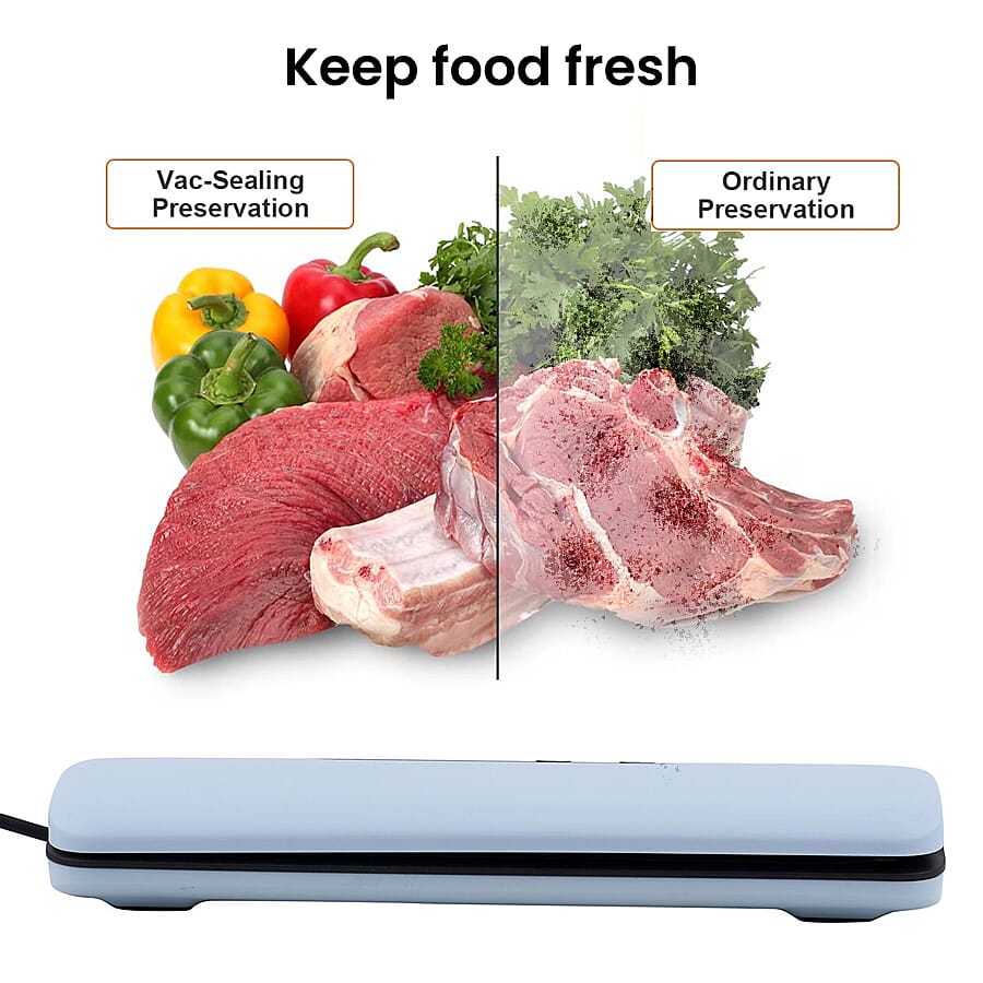 Homesmart Automatic Vacuum Sealer Machine for Food Preservation with 20 Pcs Vacuum Bags - Blue