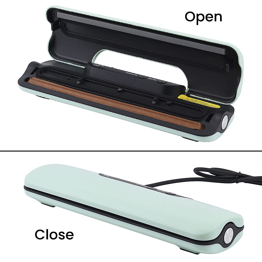 Money Saving Homesmart Automatic Vacuum Sealer Machine for Food Preservation with 20 Pcs Vacuum Bags - Green