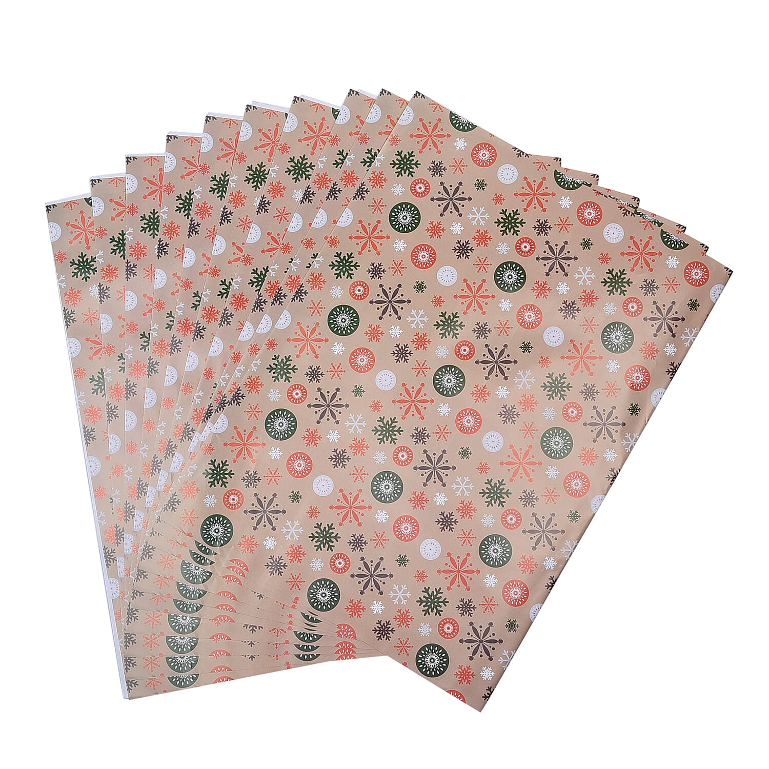 Set of 40 - Christmas Theme Wrapping Gift Papers (Size 74x51 Cm) - Beige and Multi
