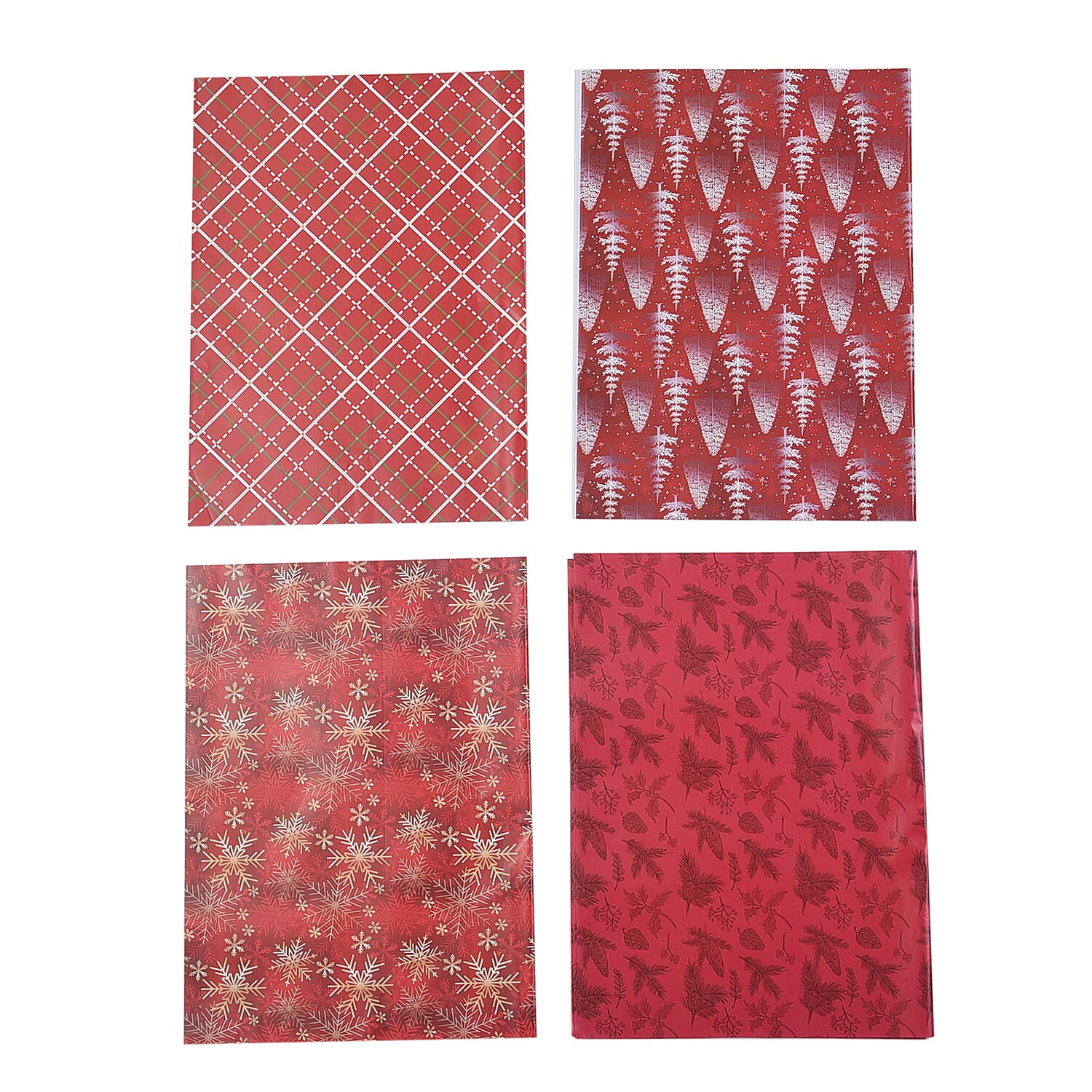 Set of 40 - Christmas Theme Wrapping Gift Papers - Red and Multi