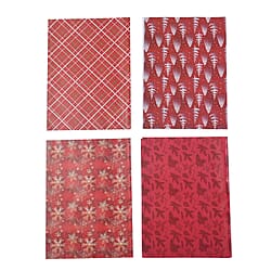Set of 40 - Christmas Theme Wrapping Gift Papers - Red and Multi