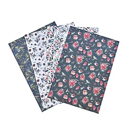 Set of 40 - Christmas Theme Wrapping Gift Papers (Size 51x74Cm) - Blue and Multi