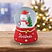 X mas Water Ball with Resin Base-Santa Claus With Music Auto Snowing Material- Glass Resin Colour- red