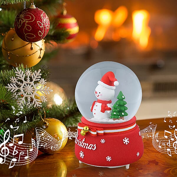 Christmas Decorative Snowman Waterball with Music and Auto Snowing (Size 15x10Cm)