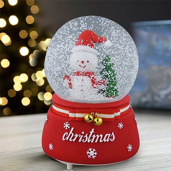 Christmas Decorative Snowman Waterball with Music and Auto Snowing (Size 15x10Cm)