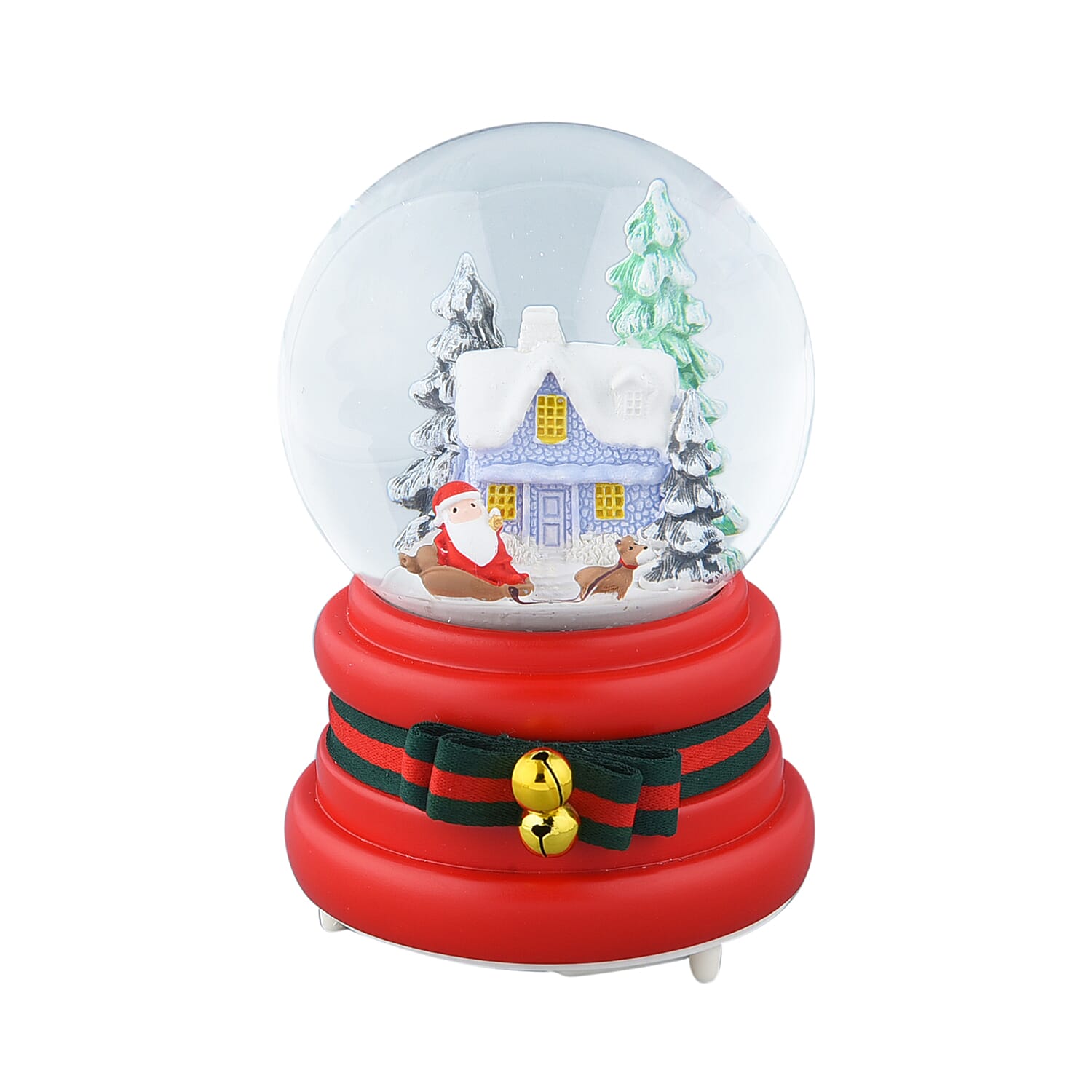 Christmas Decorative House - Santa Claus in Snowball with Music (Requires 3xAAA Batteries not included) - Red - Multi