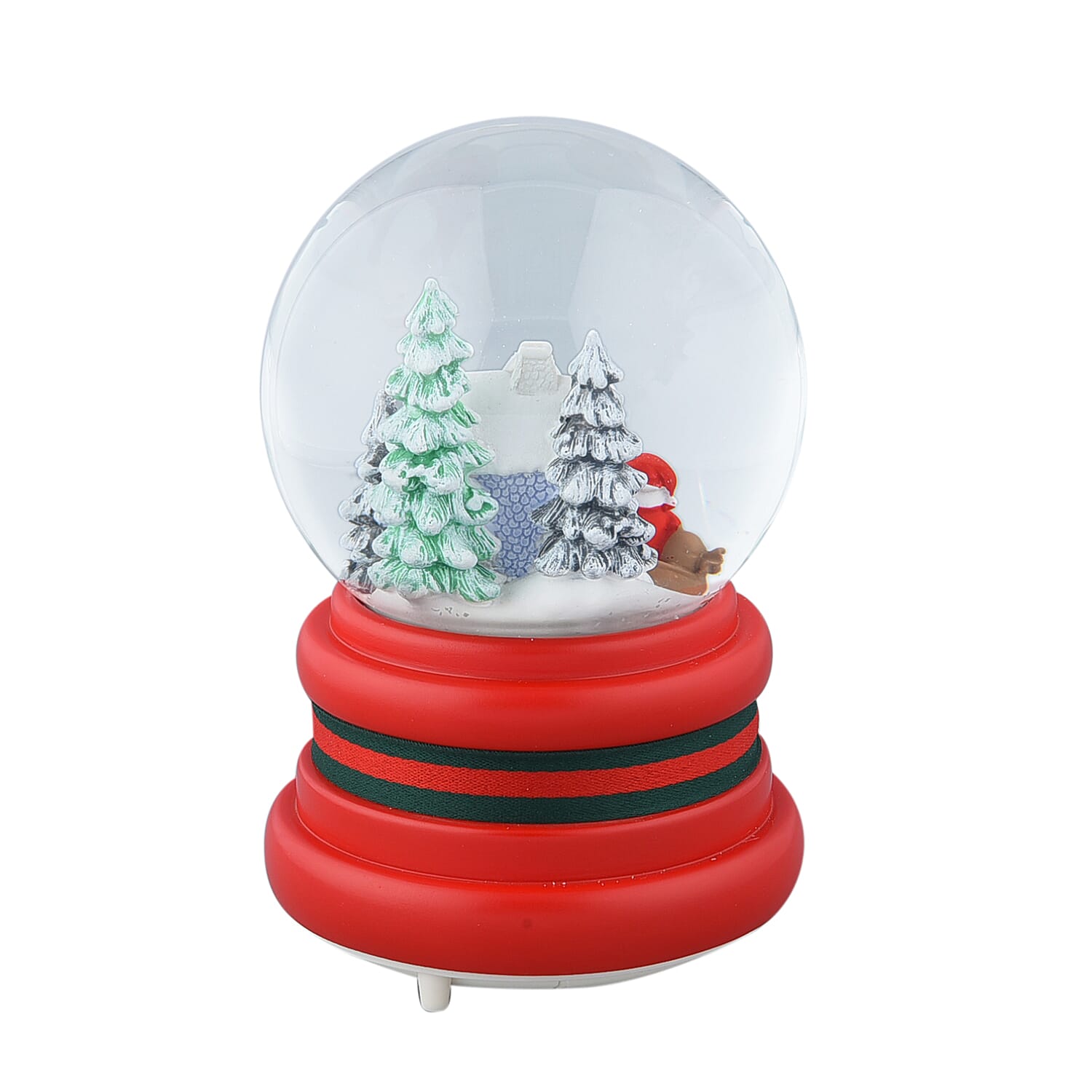 Christmas Decorative House - Santa Claus in Snowball with Music (Requires 3xAAA Batteries not included) - Red - Multi