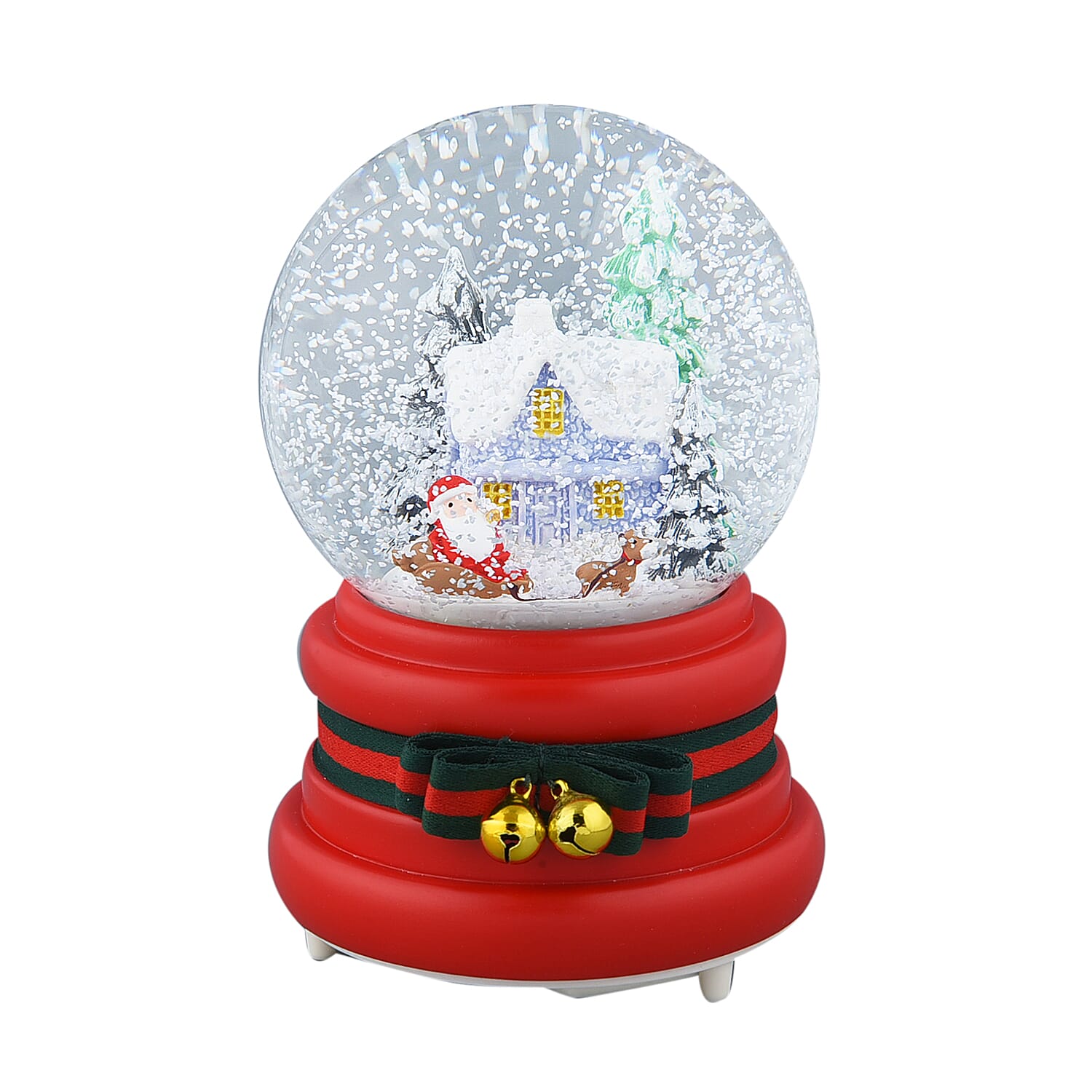 Christmas Decorative House - Santa Claus in Snowball with Music (Requires 3xAAA Batteries not included) - Red - Multi