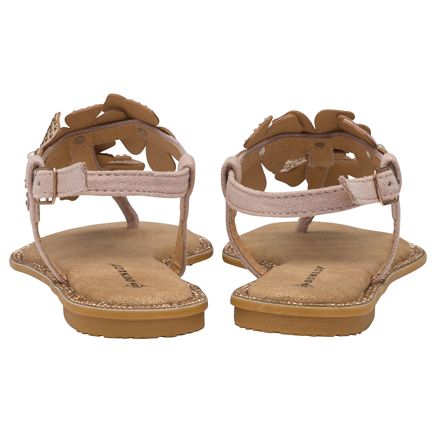 DUNLOP Rae Floral Embellished Sandals (Size 4) - Dusty Pink