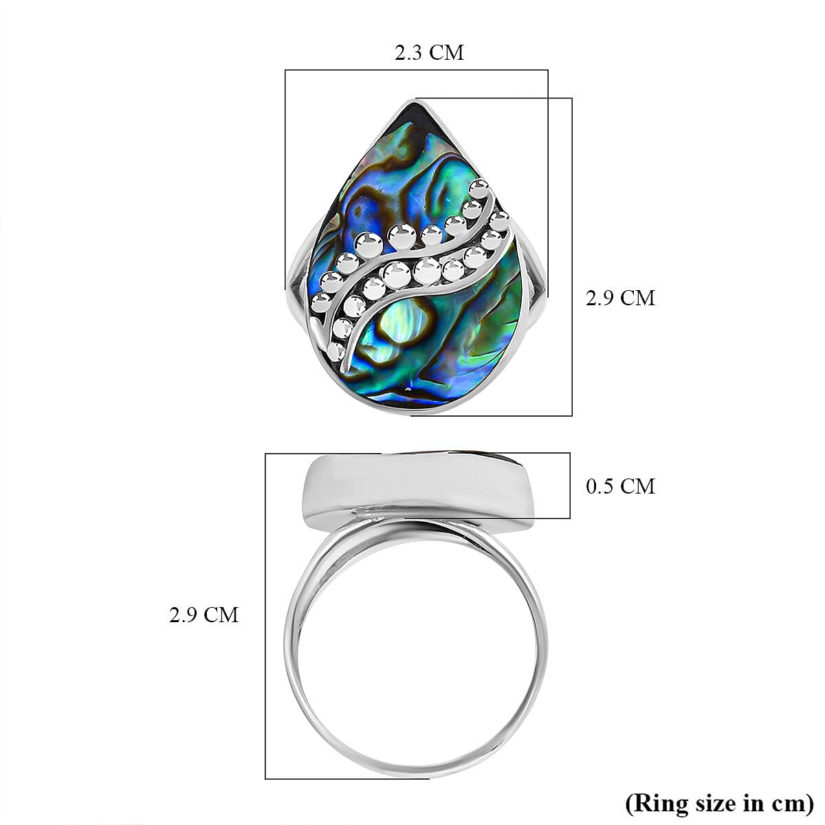 Royal Bali Abalone Shell Ring in Sterling Silver