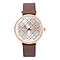 STRADA Japanese Movement Crystal Studded Water Resistant Watch with Chocolate Colour Strap