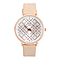 STRADA Japanese Movement Crystal Studded Water Resistant Watch with Apricot Colour Strap