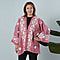 TAMSY Floral Embroidery Long Sleeves Kimono - Red and White