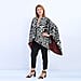 100% Acrylic Leopard Pattern Knit Kimono - Black & white