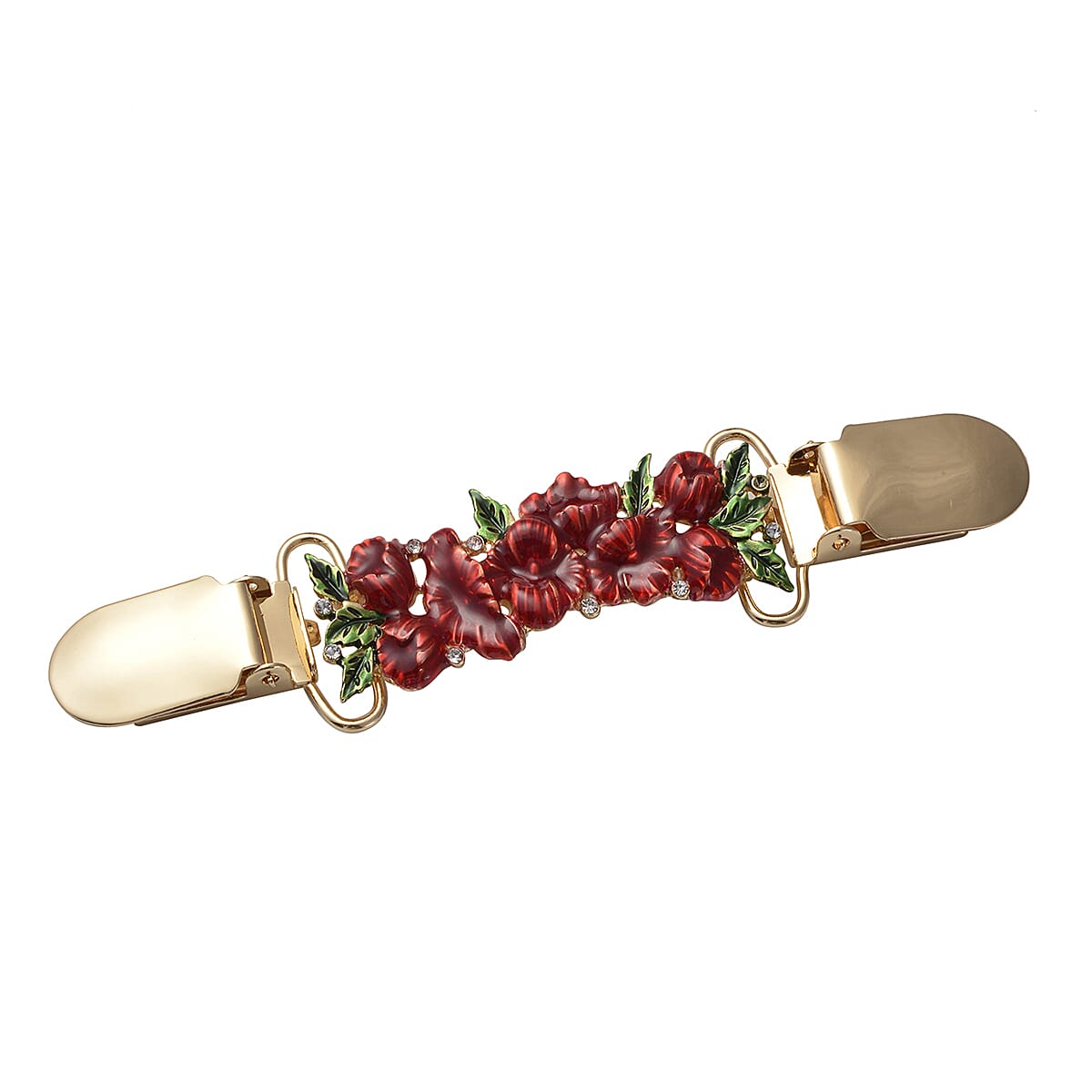 White Austrian Crystal Enamelled   Sweater Connector in Yellow Tone