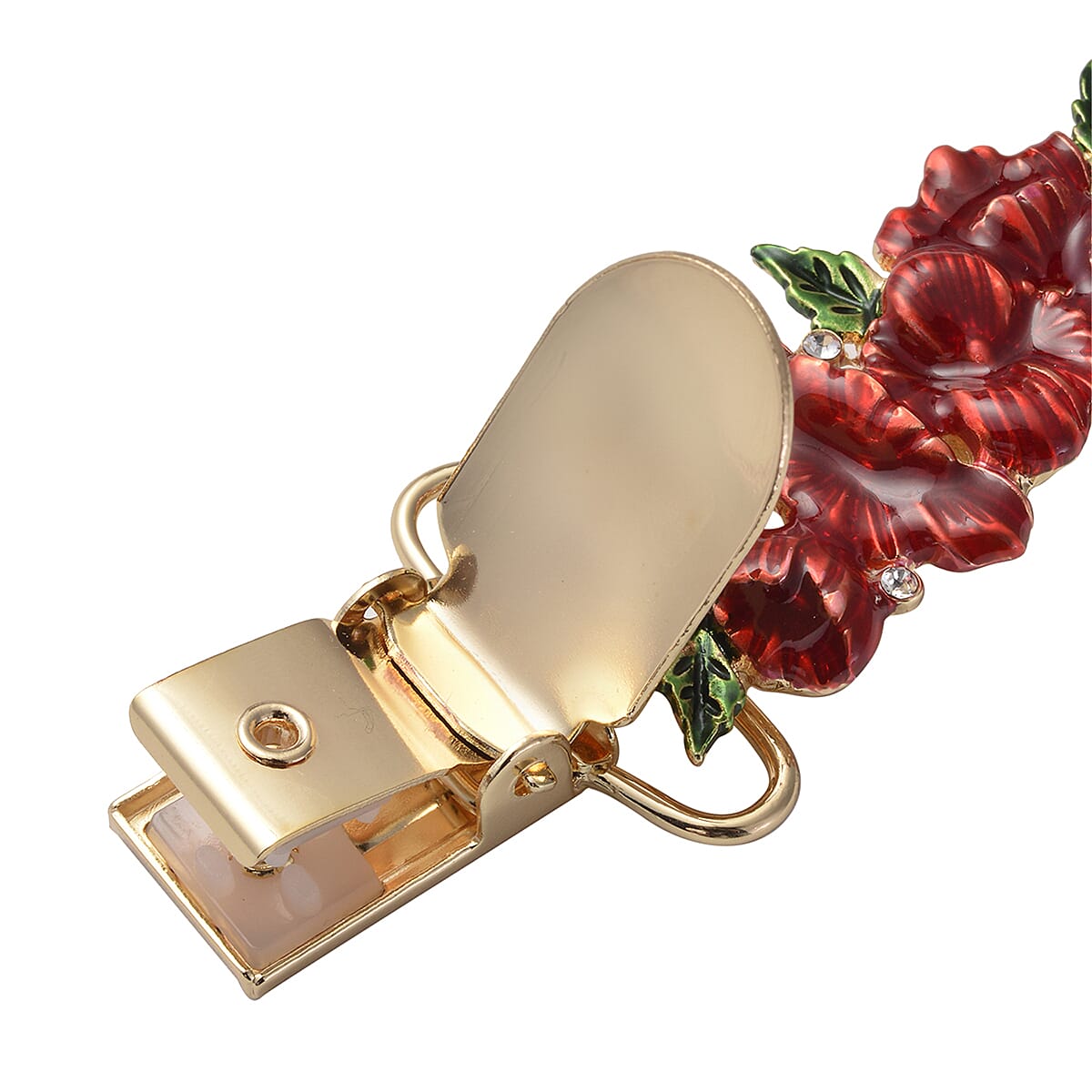 White Austrian Crystal Enamelled   Sweater Connector in Yellow Tone