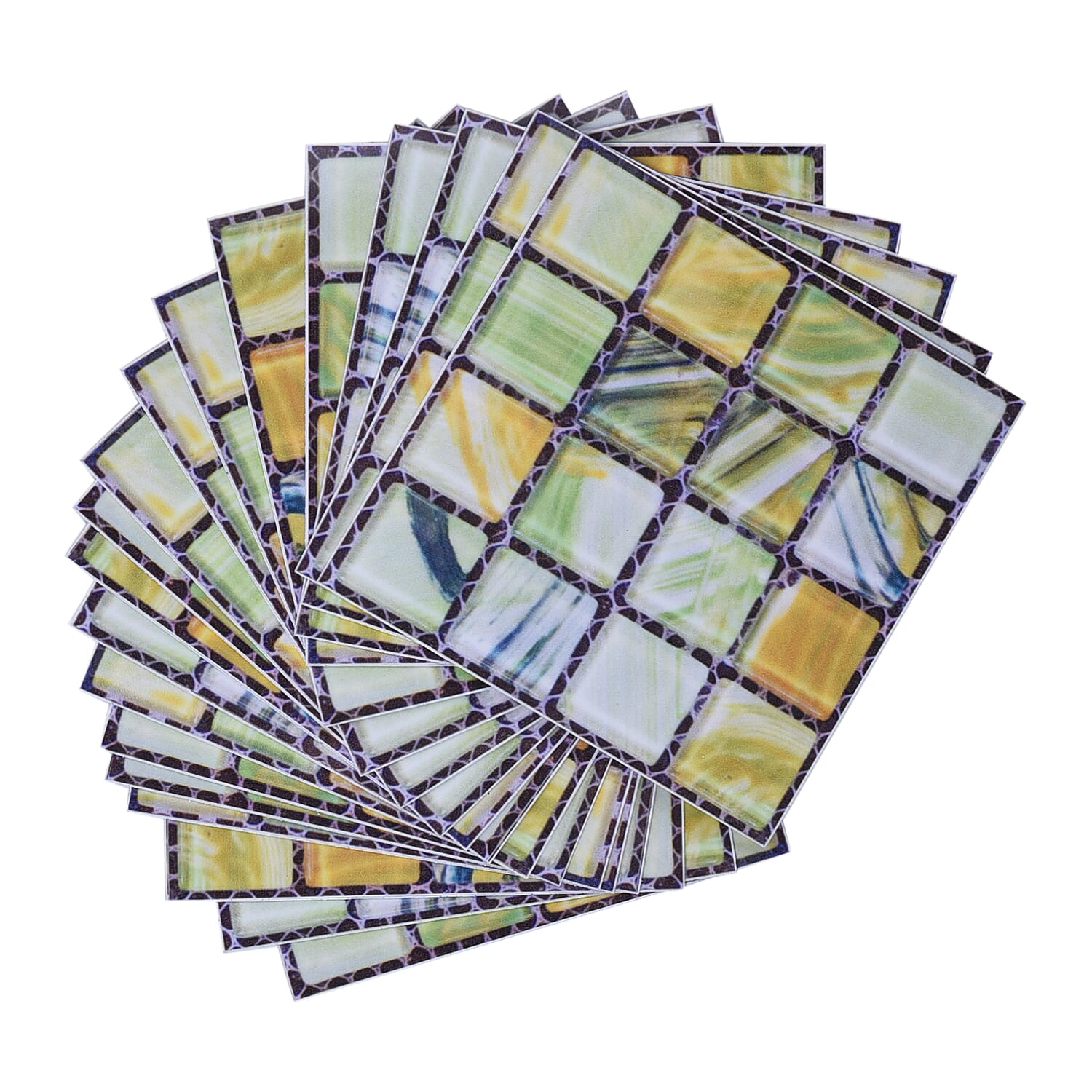Set of 20 - Sticky Mosaics Tiles (Size 10 Cm) - Green