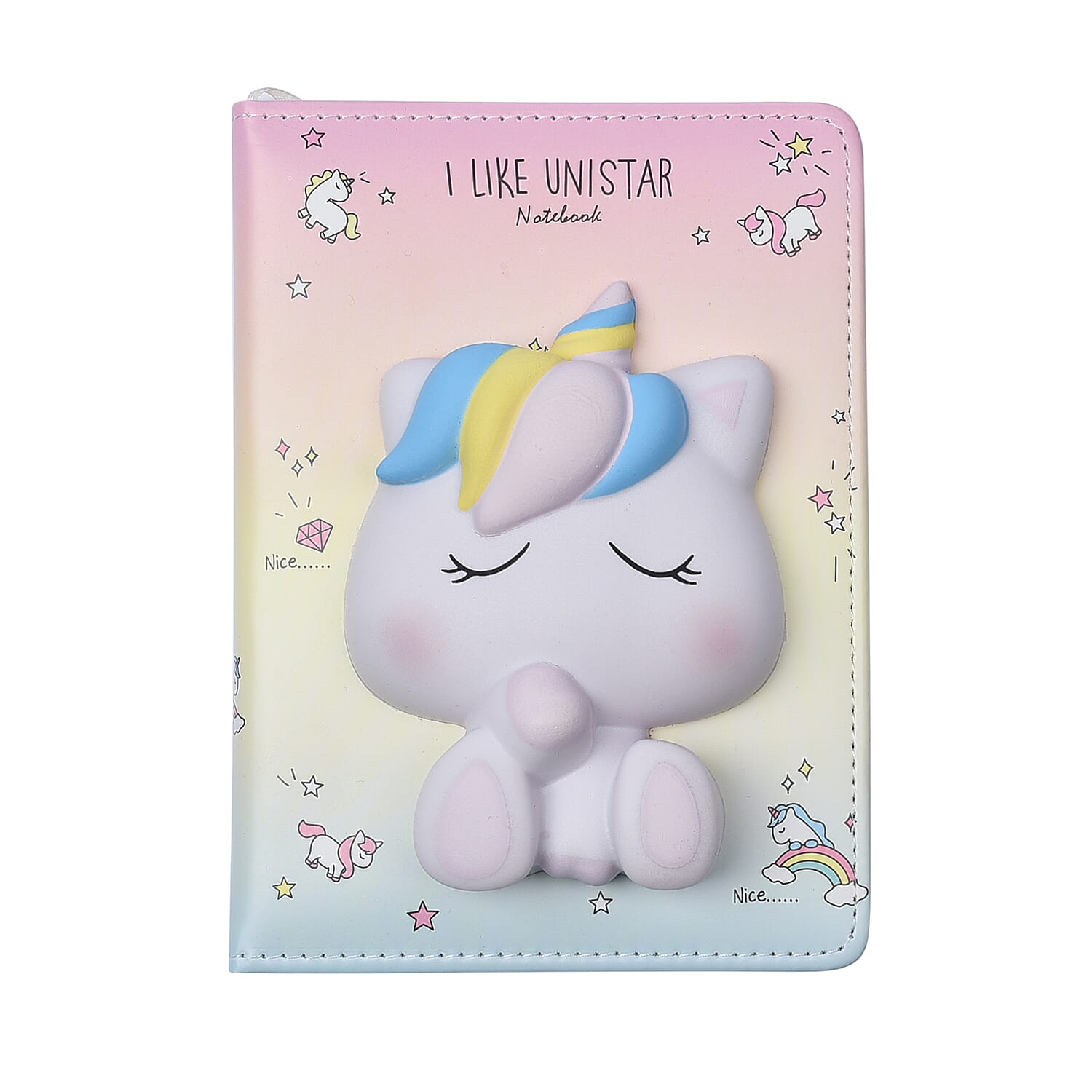 2 Piece Set - Squishy Toy Unicorn Notebook and Pen