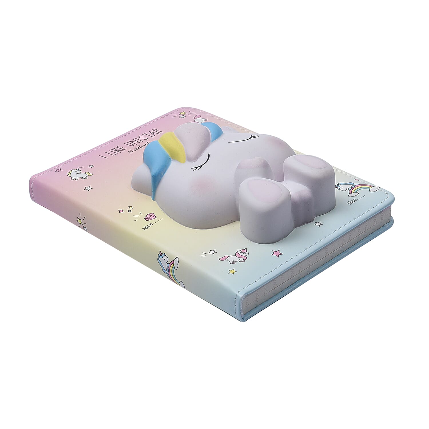 2 Piece Set - Squishy Toy Unicorn Notebook and Pen