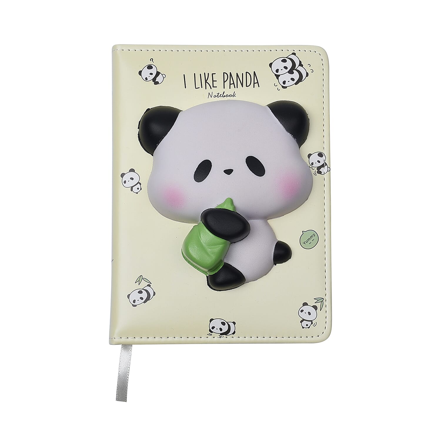 2 Piece Set - Squishy Toy Panda Notebook and Pen (Size 18x13x5 Cm) - Yellow