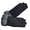 SUGARCRISP Quilted Pattern Ladies Gloves with Faux Fur Cuff - Black