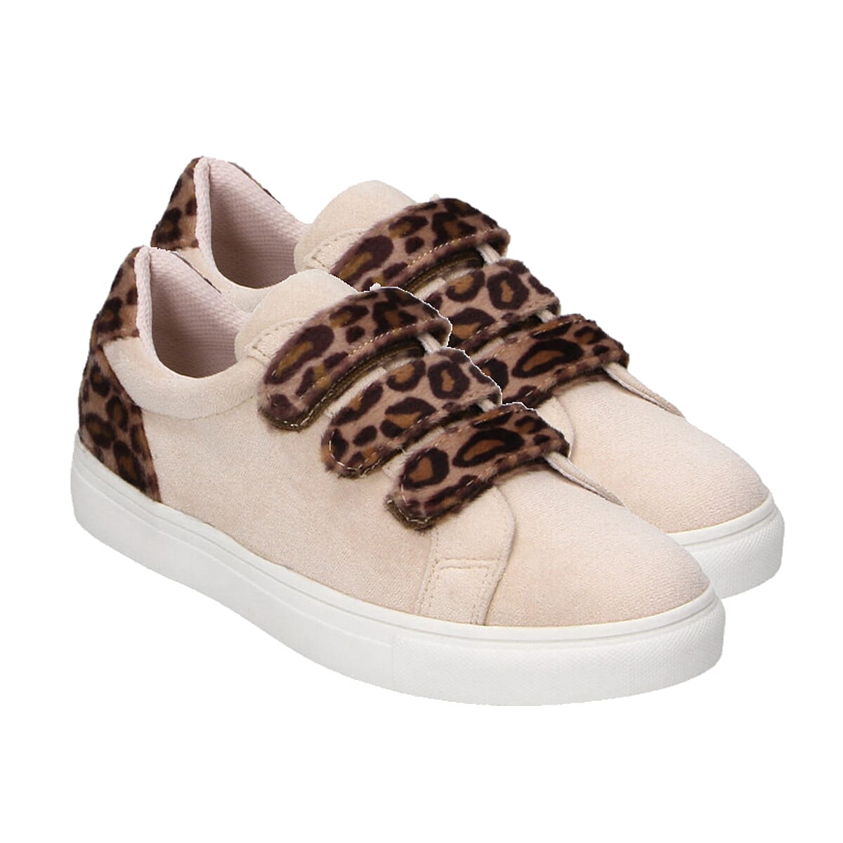 Deal Leopard Strap Canvas Trainer (Size 5) - Pink