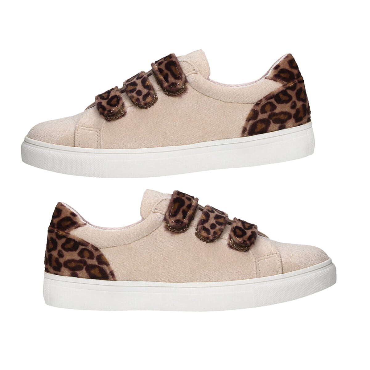 Deal Leopard Strap Canvas Trainer (Size 5) - Pink
