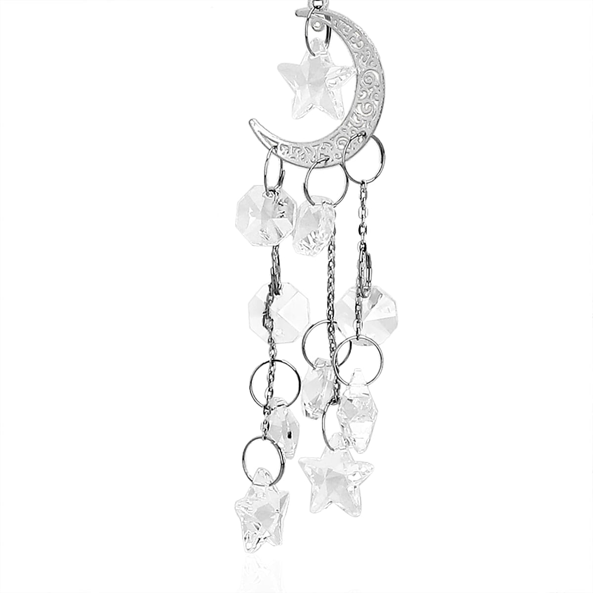 Set of 2 - Decorative Hanging Crystal Moon Suncatcher