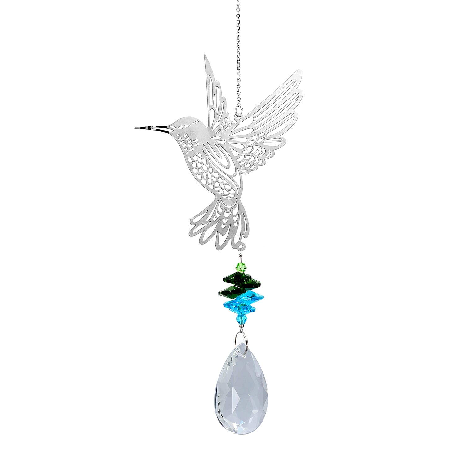 Set of 2 - Decorative Hanging Crystal Hummingbird Suncatcher