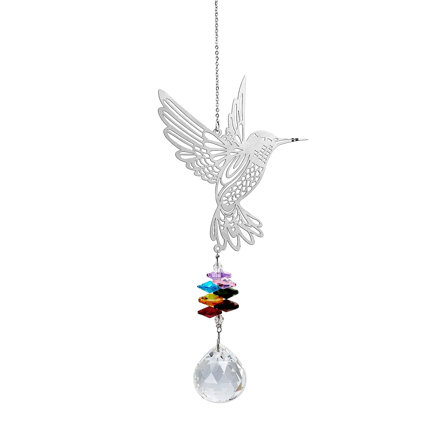 Set of 2 - Decorative Hanging Crystal Hummingbird Suncatcher