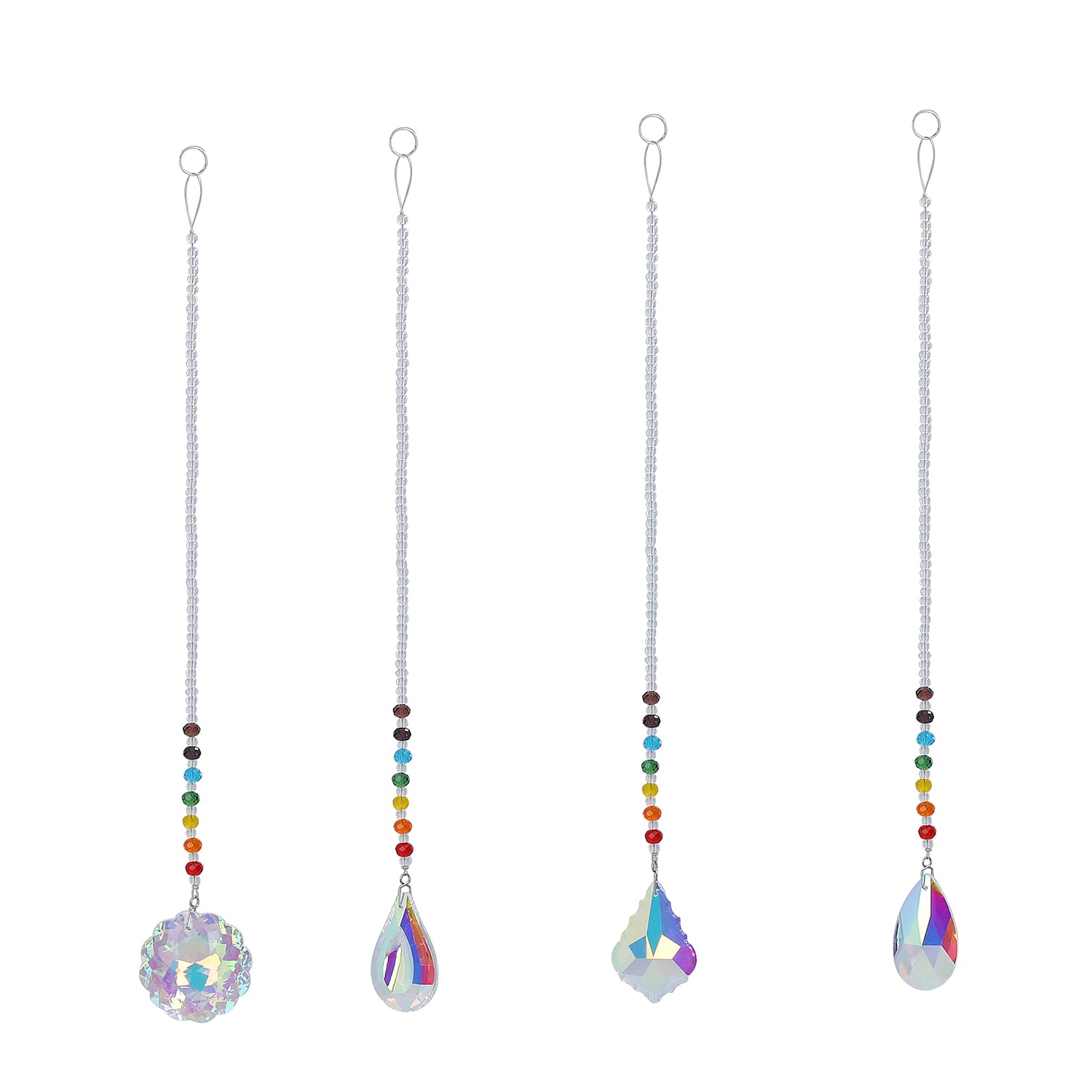 Set of 4 - Decorative Hanging Crystal Suncatcher