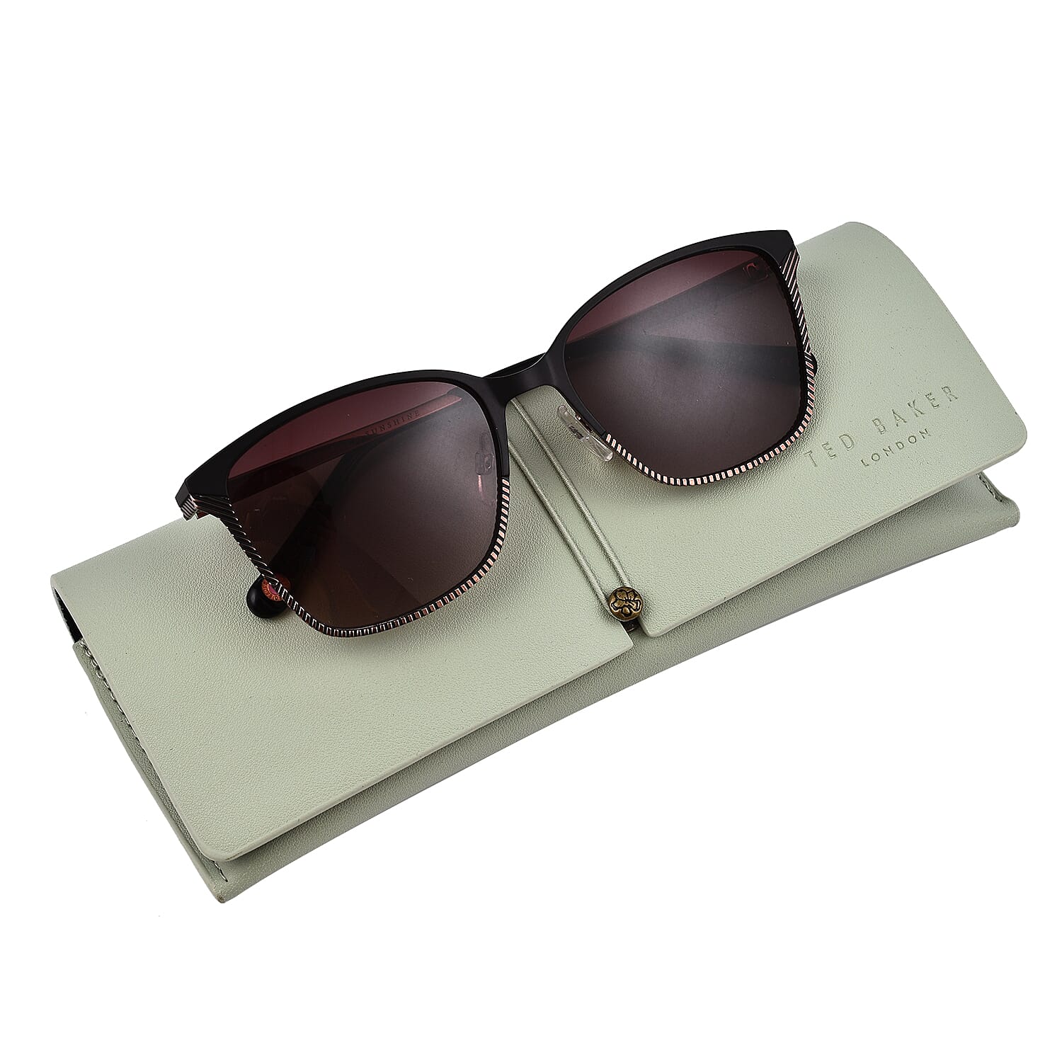TED BAKER Unisex Sunglasses with Red Temples and Brown Lenses -  Brown