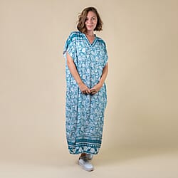 TAMSY Viscose Womens Floral Pattern Dress - Green