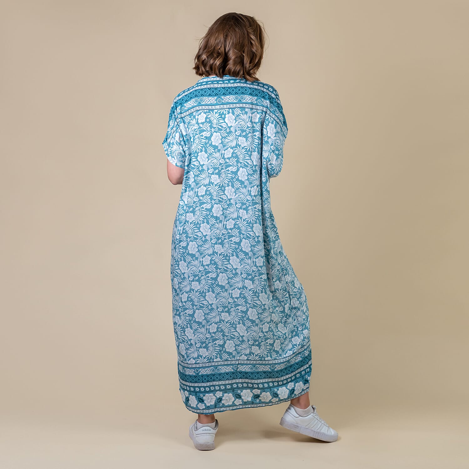 TAMSY Viscose Womens Floral Pattern Dress - Green