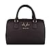 19V69 ITALIA by Alessandro Versace Litchi Pattern Bowling Bag with Detachable Shoulder Strap and Zipper Closure (Size 29x15x18Cm) - Brown
