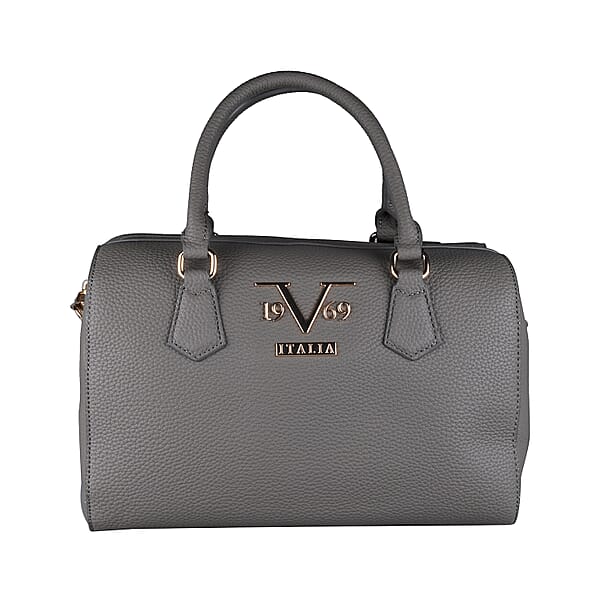 19V69 ITALIA by Alessandro Versace Litchi Pattern Handbag - Dark