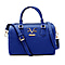 19V69 ITALIA by Alessandro Versace Litchi Pattern Bowling  Bag with Detachable Shoulder Strap and Zipper Closure - Navy