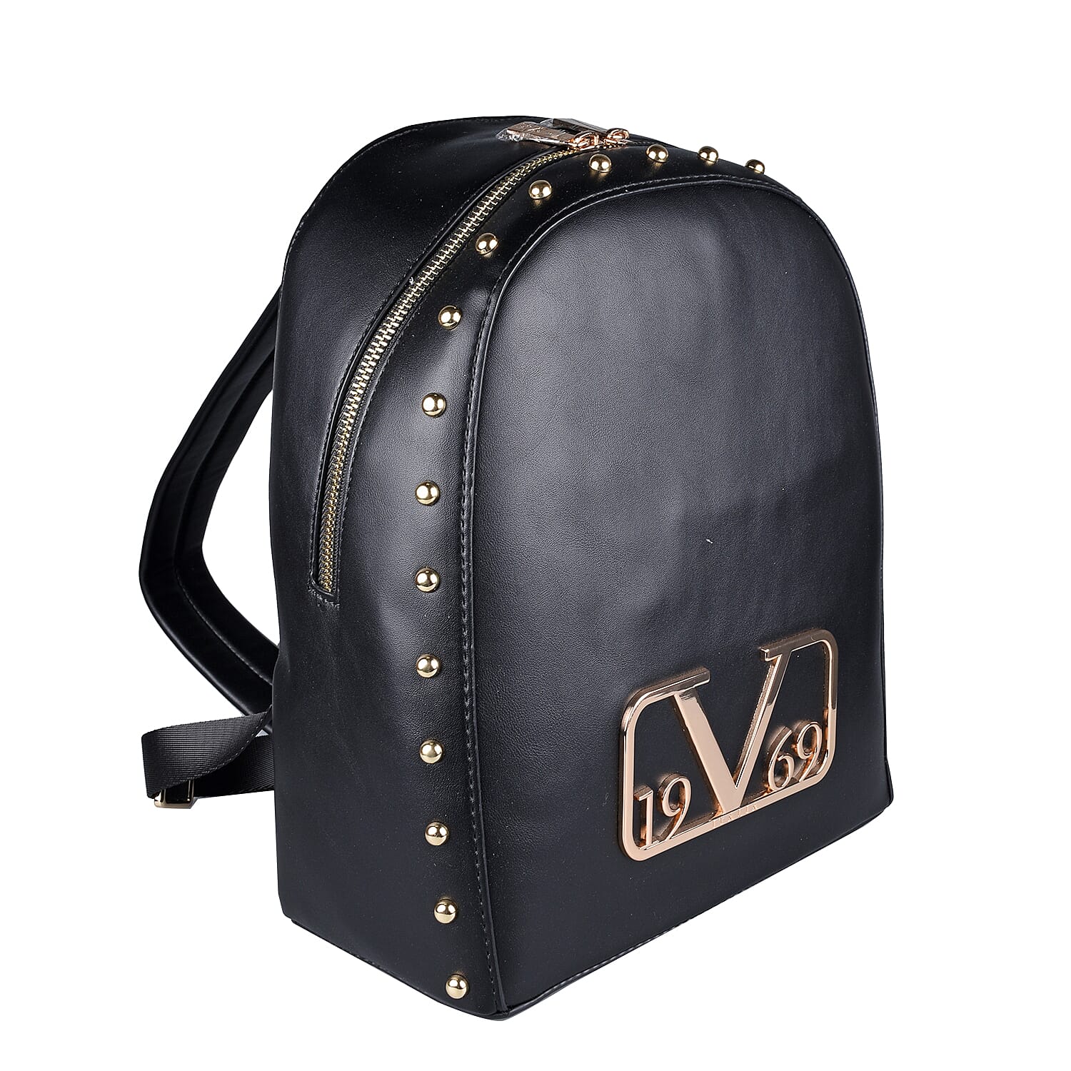 19V69 ITALIA by Alessandro Versace Backpack Bag with Zipper Closure - Black