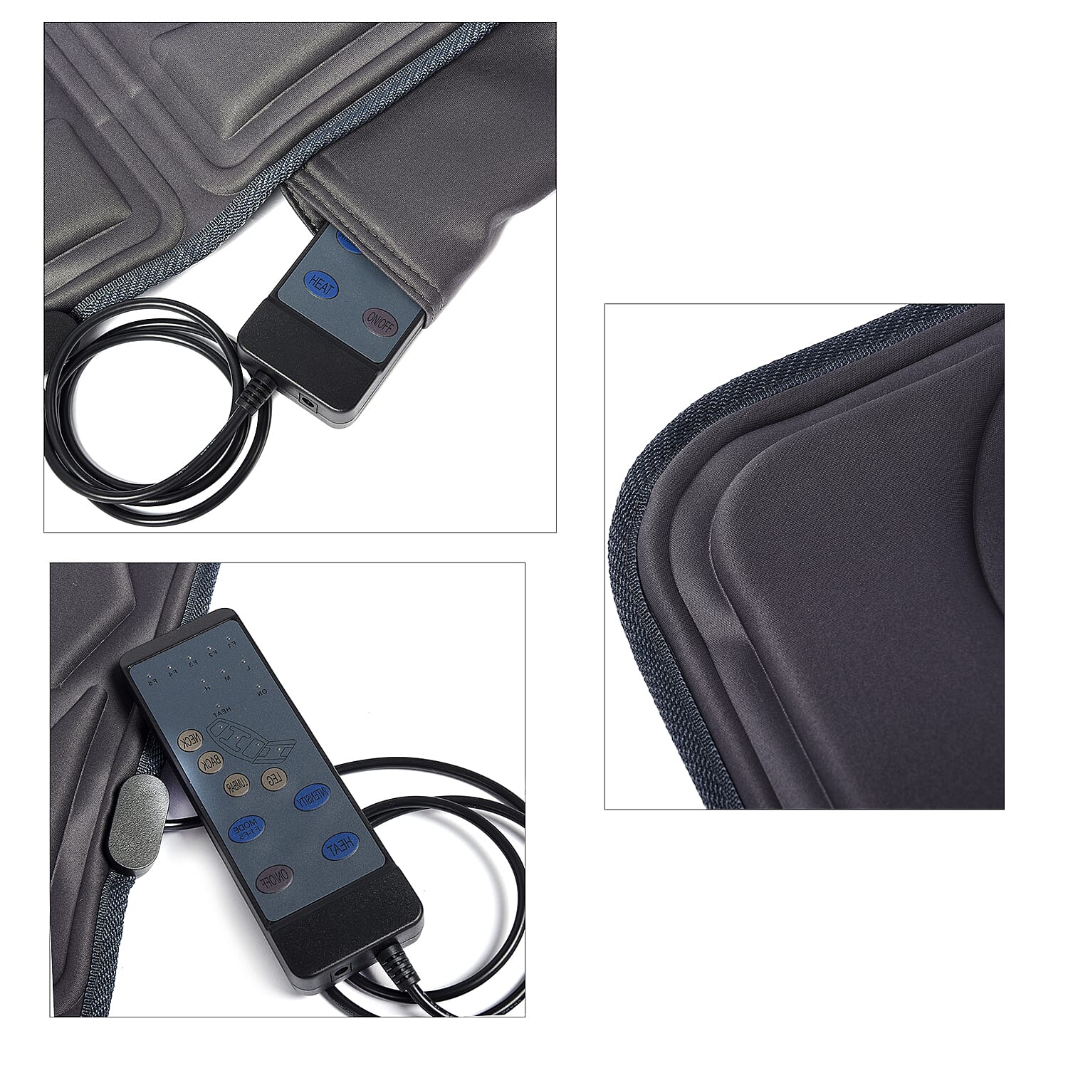 10 Motors with Full Body Heat Massage Mat (Size 179x60x3 Cm) -  Grey