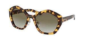 PRADA Ladies Oversized Yellow Tortoise Sunglasses