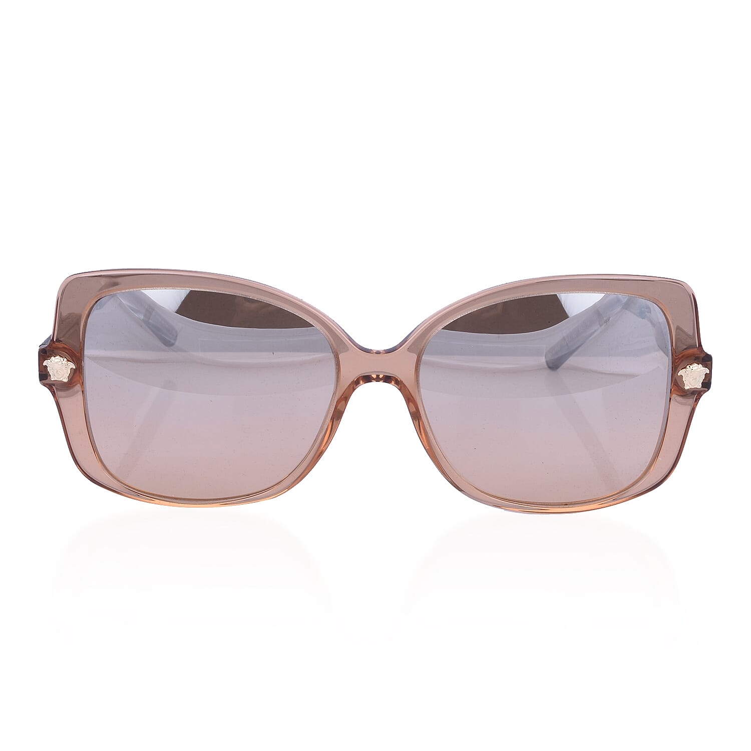 VERSACE Square Acetate Sunglasses- Nude