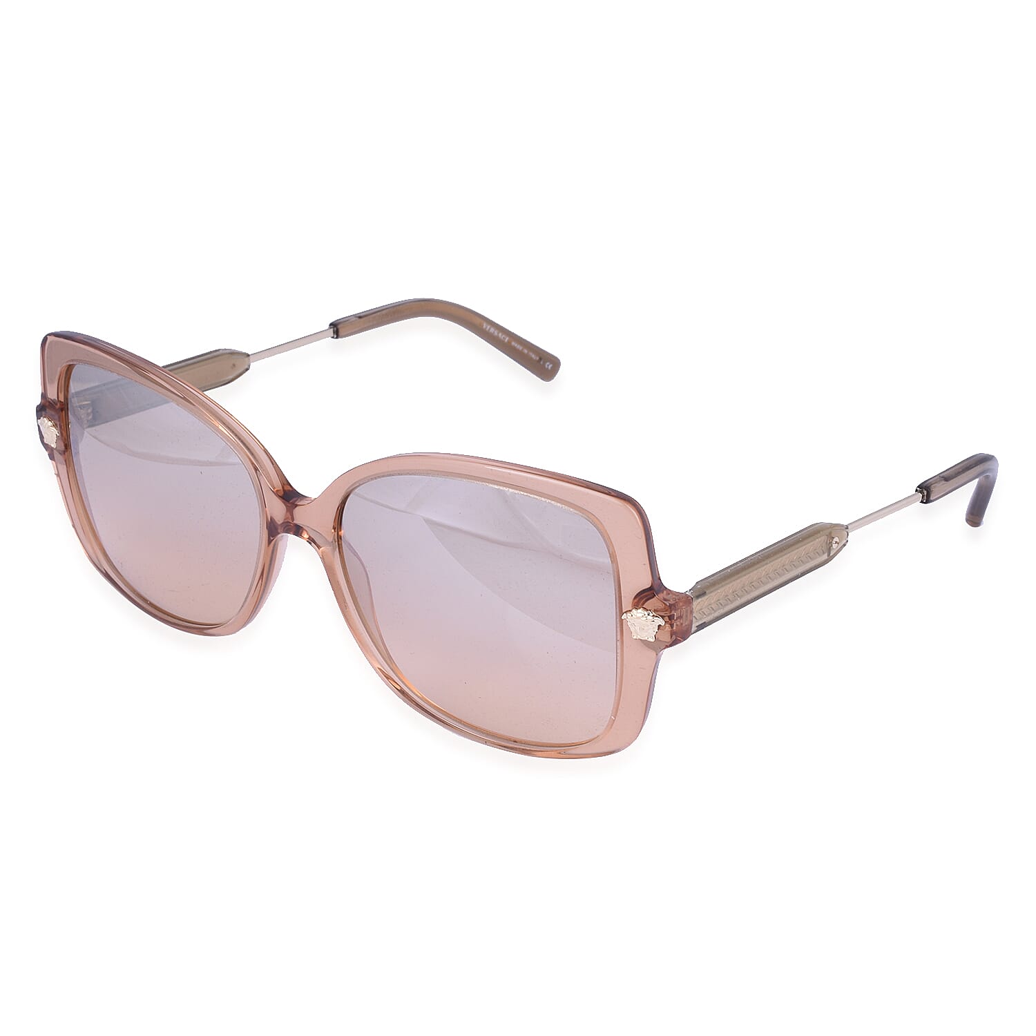 VERSACE Square Acetate Sunglasses- Nude