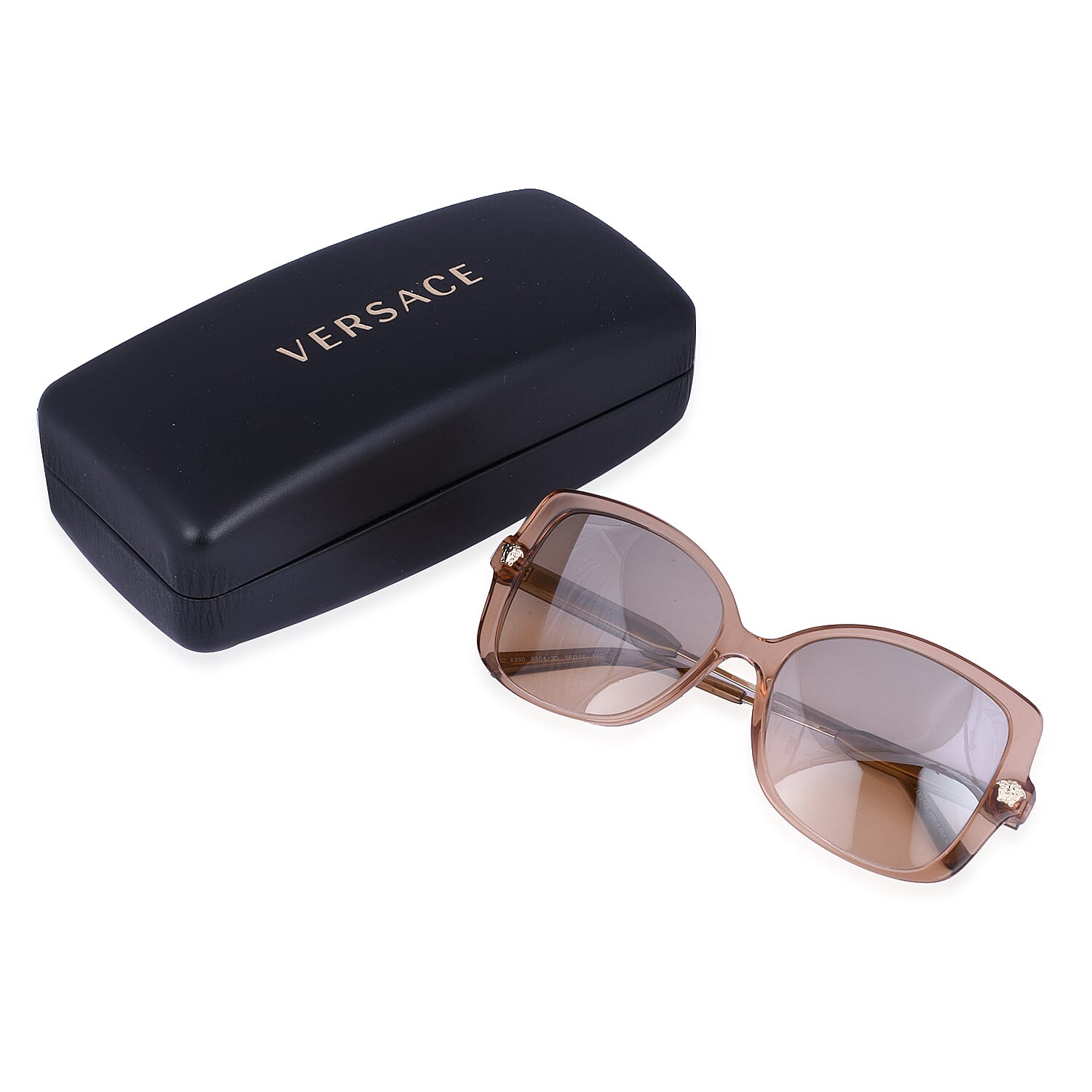VERSACE Square Acetate Sunglasses- Nude