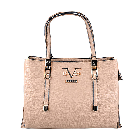 19V69 ITALIA by Alessandro Versace Litchi Pattern Handbag - Dark Beige -  1626301014 - TJC