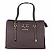 19V69 ITALIA by Alessandro Versace Litchi Pattern Handbag with Detachable Shoulder Strap and Zipper Closure (Size 30x15x22 Cm) - Brown