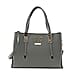 19V69 ITALIA by Alessandro Versace Litchi Pattern Handbag with Detachable Shoulder Strap and Zipper Closure (Size 33x11x22 Cm) - Grey
